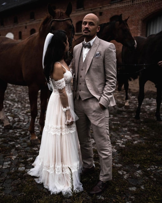 Vestidos de novia de diseñador con encaje | Vestidos de novia tubo