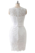 Vestidos de novia de encaje con escote redondo y falda desmontable