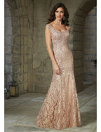 Meerjungfrau-Partykleid, elegantes Blumenmuster, Hochzeitsgast, formelles Abendkleid, U-Ausschnitt, ärmellos, bodenlang, Spitze mit Spitzeneinsatz, Muster/Druck