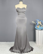 Sleeveless Mermaid Long Prom Gown with Sequined Sweetheart