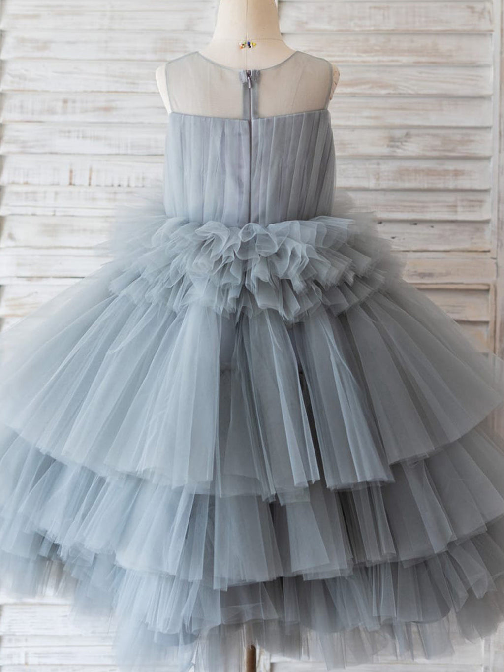 Vestido de fiesta/princesa de tul hasta la rodilla para niña de las flores