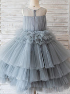 Vestido de fiesta/princesa de tul hasta la rodilla para niña de las flores