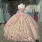Elegante vestido de fiesta con apliques de tul para quinceañeras Y397