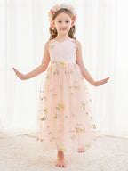 Vestido rosa de tul con corte en A y largo hasta los tobillos (2003227599)