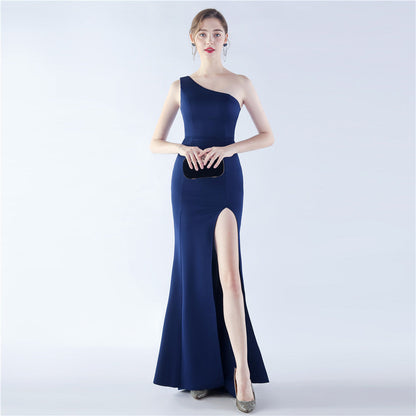 Simple Satin Evening Dress