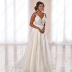 Boho Wedding Dresses Spaghetti Straps A-Line Applique Bride Gowns Sexy Backless Sleeveless Tulle robe de mariée-payinti