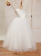 Ballkleid/Princess-Linie Satin Tüll Knöchellanges Kleid 