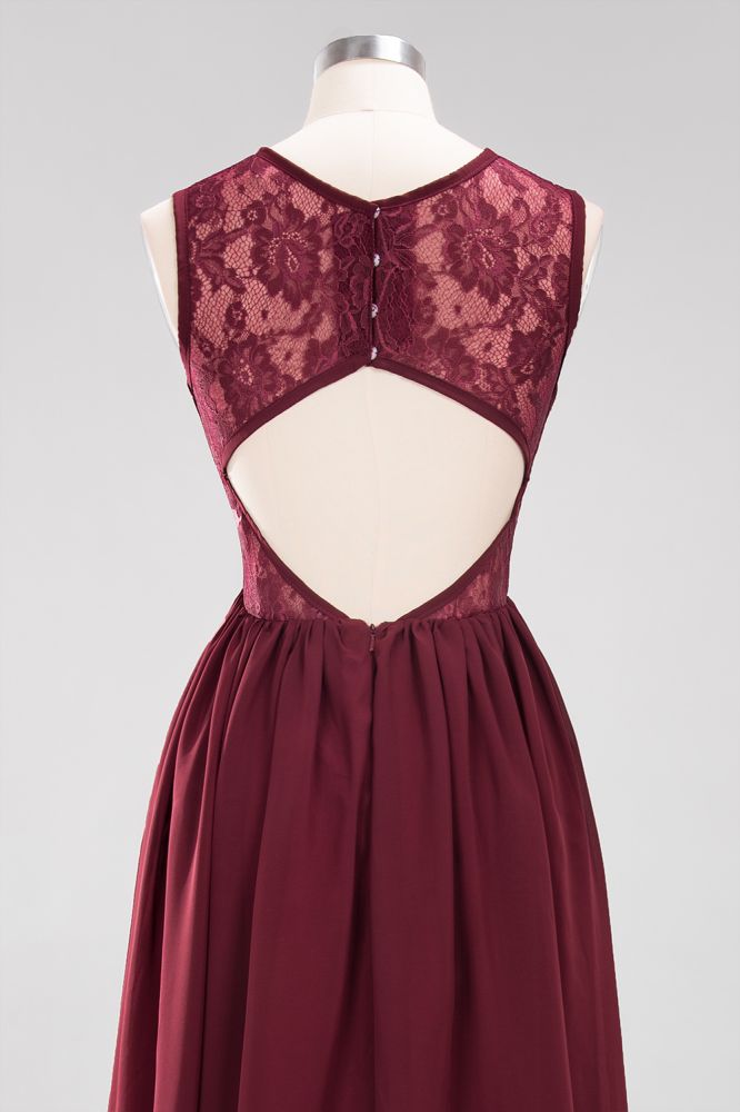 Elegante vestido de dama de honor de encaje sin mangas, corte A, gasa, volantes, joya, largo hasta el suelo, con apliques
