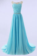 Elegante vestido de dama de honor/fiesta de graduación con escote en A y cuentas, talla PG 206