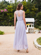 Elegant A-Line Scoop Sleeveless Chiffon Bridesmaid Dresses