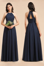 Elegant A-line Sleeveless V-Neck Ruffle Chiffon Lace Bridesmaid Dresses