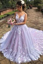 Elegante vestido de noche formal de fiesta largo con escote en V y encaje y espalda abierta