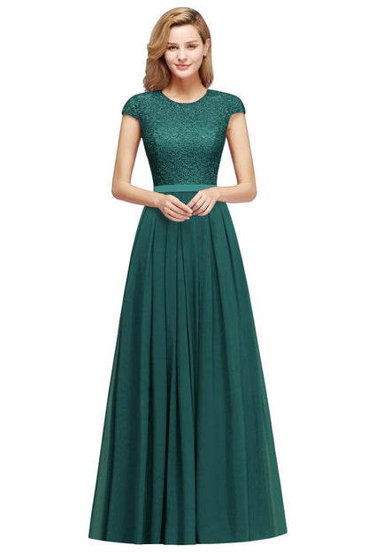 Elegantes A-Linien-Abendkleid mit Flügelärmeln, marineblau, langes Partykleid