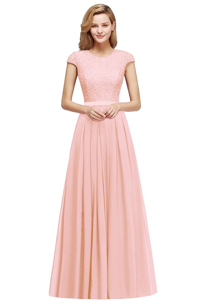 Elegante vestido de noche con mangas cortas y corte en A, vestido de fiesta largo azul marino