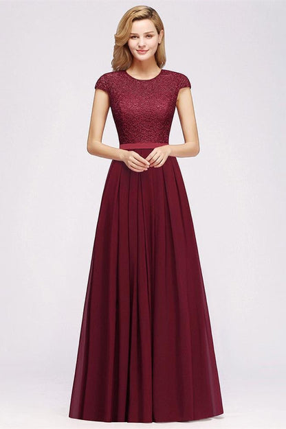 Elegantes A-Linien-Abendkleid mit Flügelärmeln, marineblau, langes Partykleid