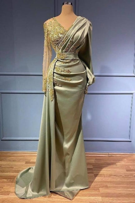 Vestidos de noche elegantes con mangas Vestidos de fiesta largos