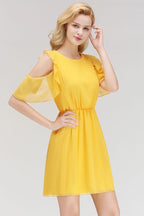 Elegant Jewel Mini Daily Casual Dresses Simple Tulle Sleeveless Evening Dresses