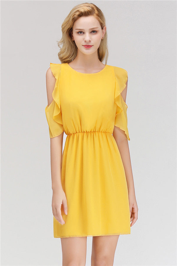 Elegant Jewel Mini Daily Casual Dresses Simple Tulle Sleeveless Evening Dresses