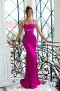 Elegantes langes ärmelloses Ballkleid mit Meerjungfrauen-Trägern und Pailletten