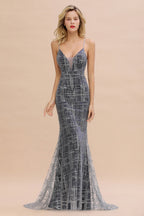 Elegante vestido de noche largo sin mangas de sirena