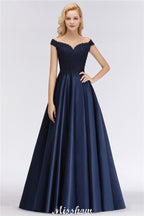 Elegantes vestidos de fiesta con hombros descubiertos, volantes y cuentas | Vestidos de noche corte A sin mangas