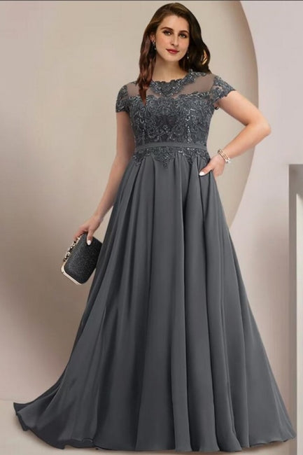 Elegante A-Linie mit Flügelärmeln in Übergröße Brautjungfernkleider Kleider für die Brautmutter