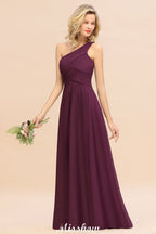 Elegante One-Shoulder-Ballkleider mit Rüschen | Ärmellose A-Linien-Abendkleider
