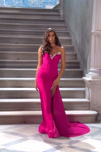 Elegantes ärmelloses Meerjungfrau-Ballkleid mit V-Ausschnitt und Pailletten