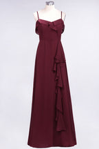 Elegantes Spaghetti Aline Rüschen Einfaches Ballkleid Königsblaues Abendkleid Swing