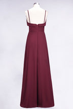 Elegantes Spaghetti Aline Rüschen Einfaches Ballkleid Königsblaues Abendkleid Swing