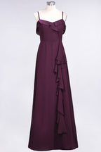Elegantes Spaghetti Aline Rüschen Einfaches Ballkleid Königsblaues Abendkleid Swing