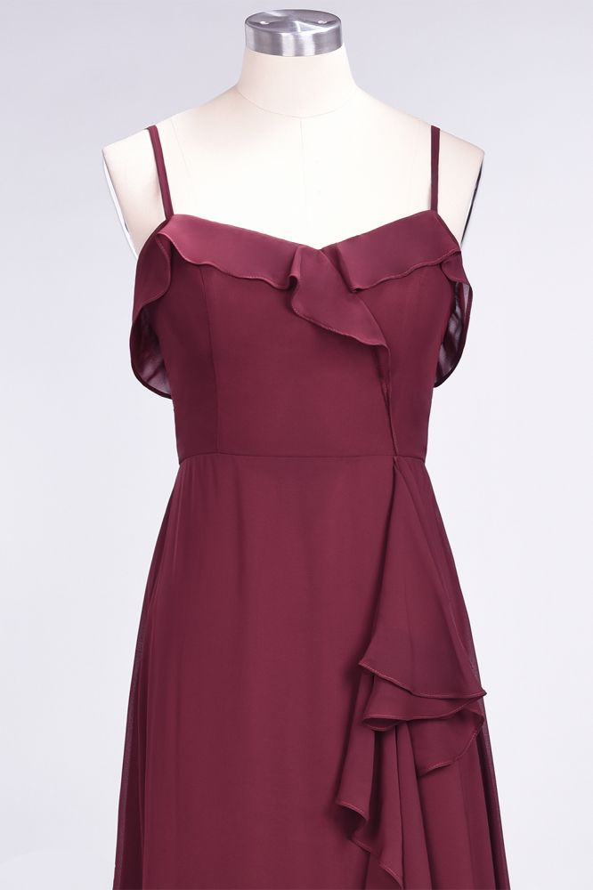 Elegantes Spaghetti Aline Rüschen Einfaches Ballkleid Königsblaues Abendkleid Swing