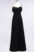 Elegantes Spaghetti Aline Rüschen Einfaches Ballkleid Königsblaues Abendkleid Swing