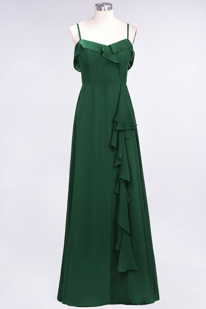 Elegantes Spaghetti Aline Rüschen Einfaches Ballkleid Königsblaues Abendkleid Swing