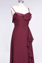 Elegantes Spaghetti Aline Rüschen Einfaches Ballkleid Königsblaues Abendkleid Swing