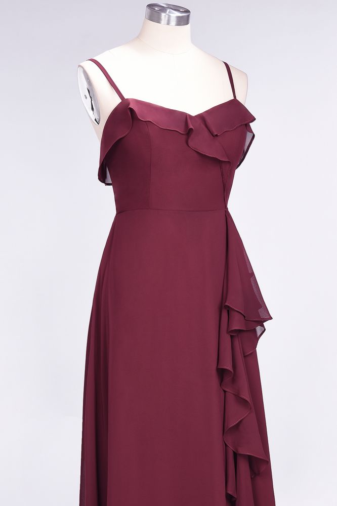 Elegantes Spaghetti Aline Rüschen Einfaches Ballkleid Königsblaues Abendkleid Swing