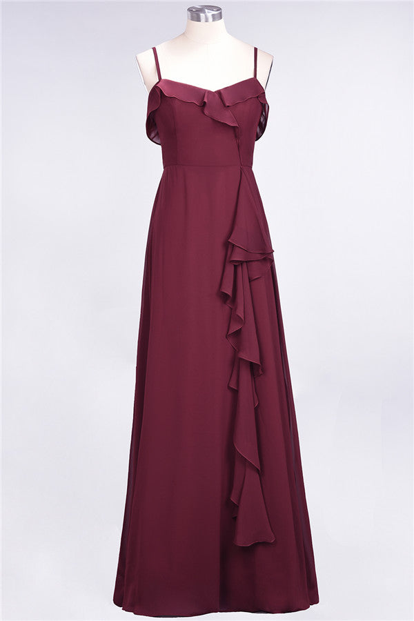 Elegantes Spaghetti Aline Rüschen Einfaches Ballkleid Königsblaues Abendkleid Swing