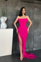 Elegante, schlichte Meerjungfrau-Ballkleider im Sweetheart-Stil mit hohem Schlitz online