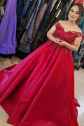 Elegant v-neck capsleeves a-line satin Wedding dresses