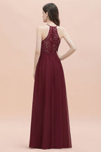 Elegante vestido de dama de honor de gasa con escote en V y espalda descubierta, vestido de fiesta con lentejuelas