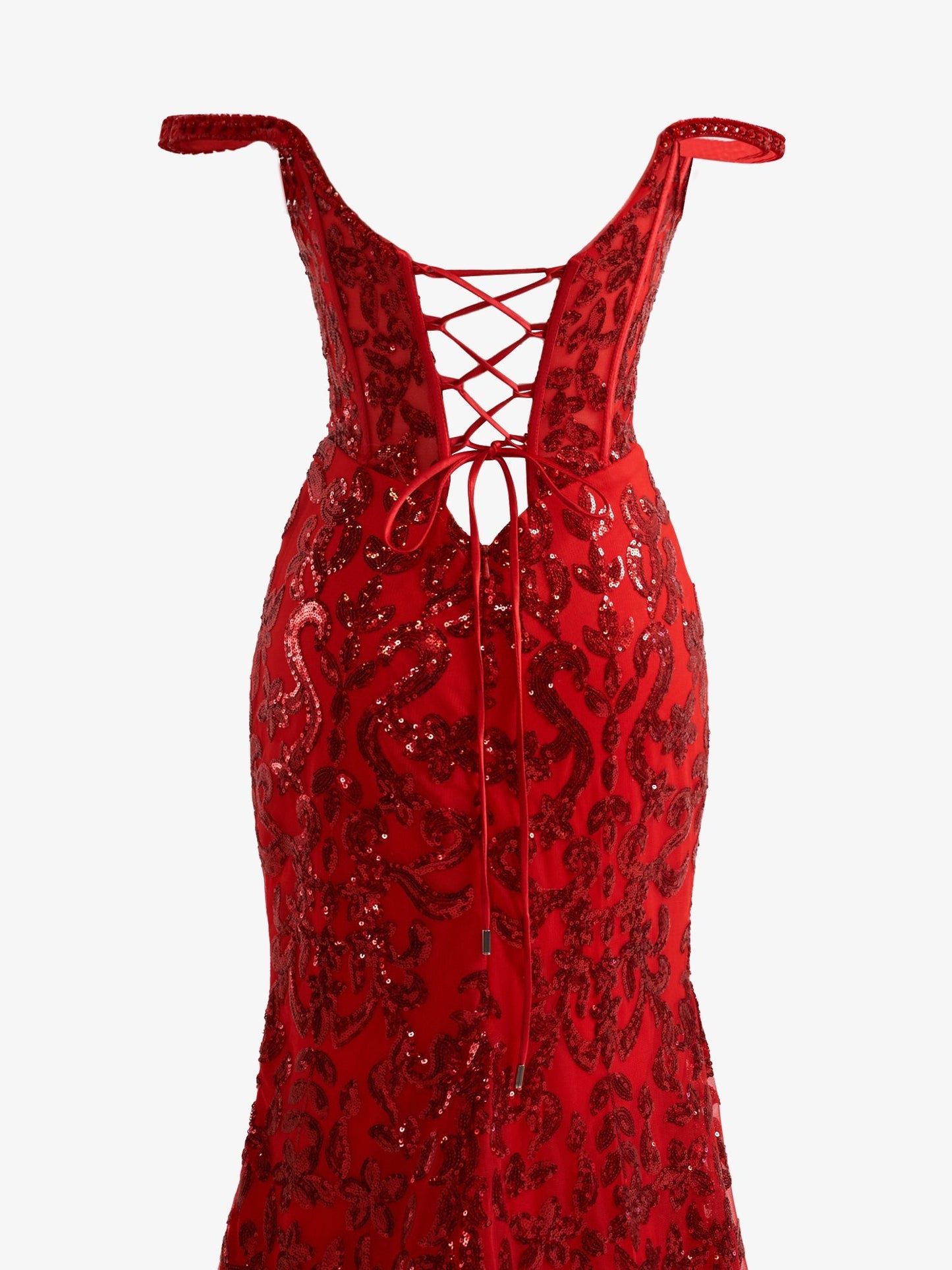 Erryn | Red Sheath Sequins Long Prom Dress with Slit