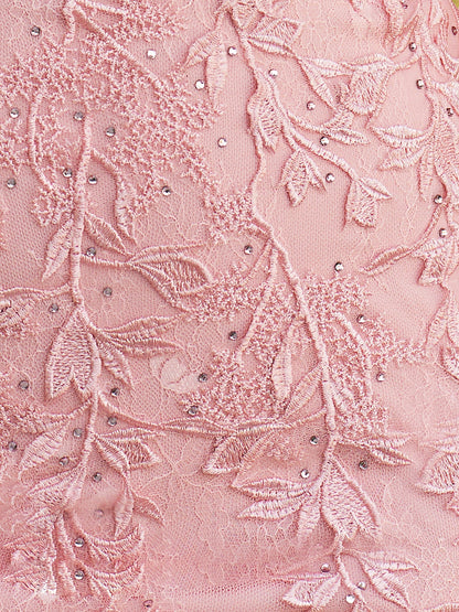 Ethel | Trägerloses Etuikleid aus Spitze mit Applikationen