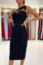 Evening Dresses Short Black Cocktail Dresses with Lace