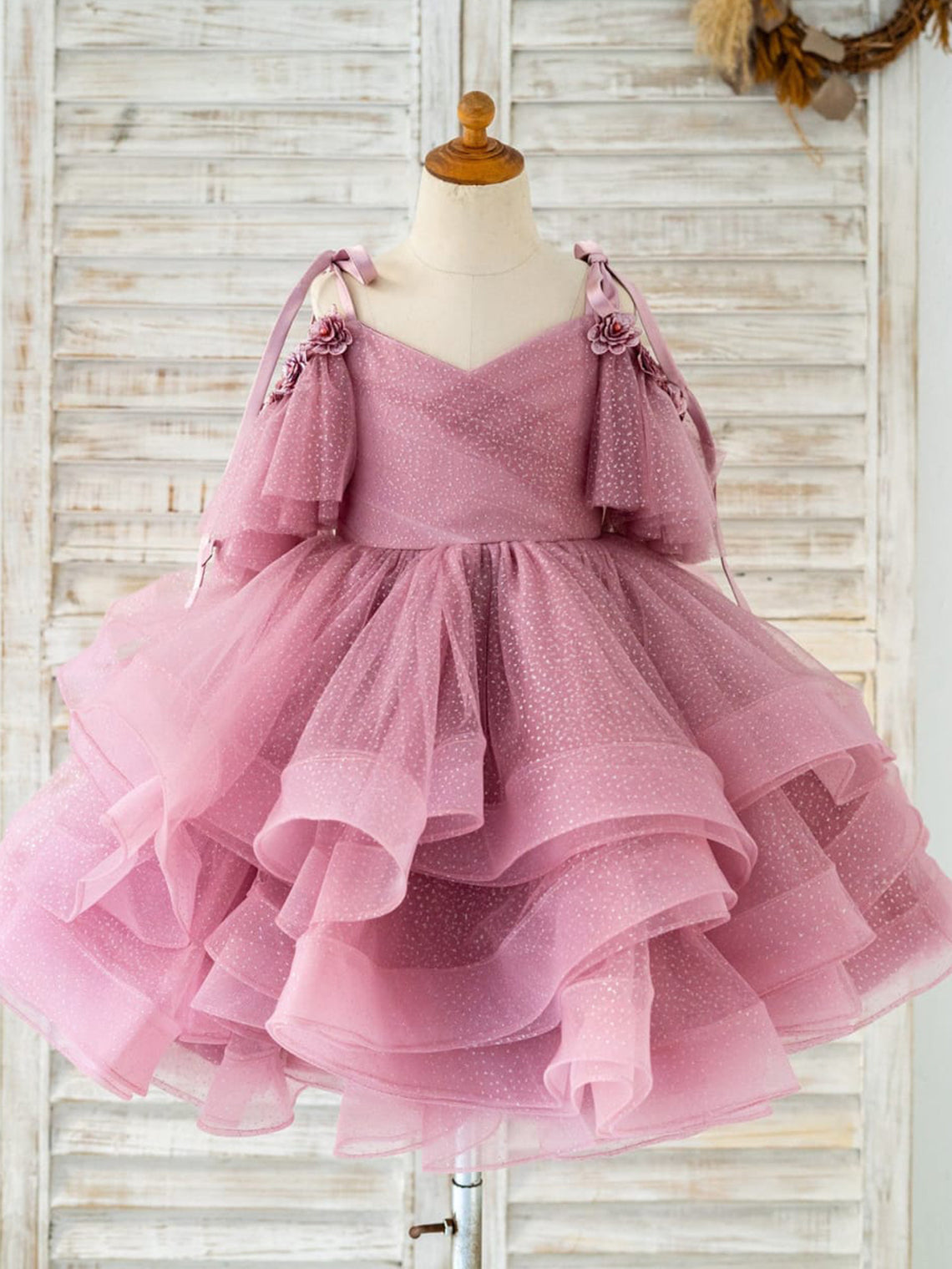 Ballkleid/Princess-Linie Tüll Knielang Geburtstagskleid für Blumenmädchen 