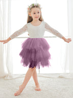 Lace Tulle Knee-length White Dress (2003227580)