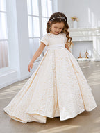 A-Linie Spitze Sweep Zug Elfenbein Kleid (010146744) 