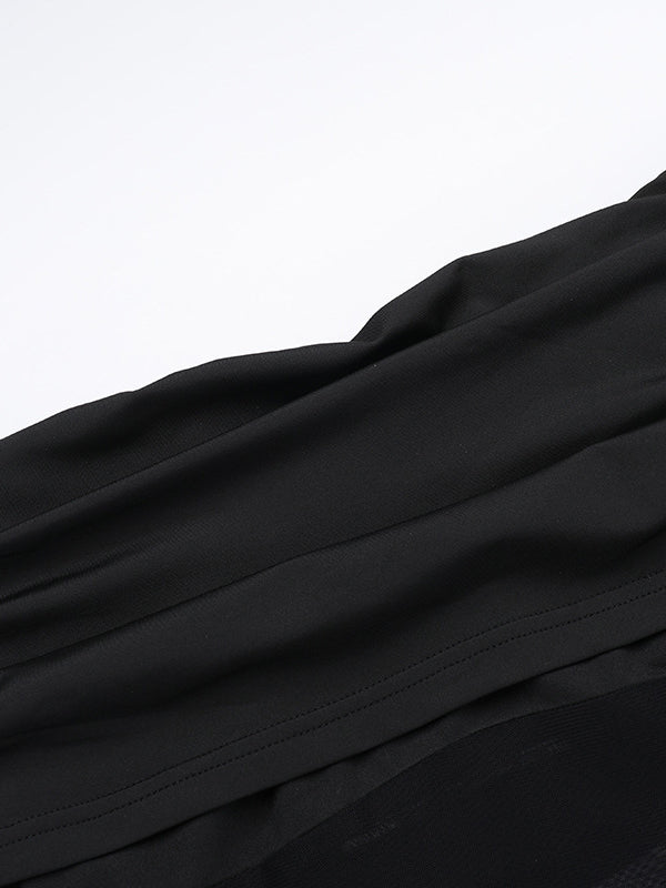 Long Sleeves Skinny Pleated See-Through Solid Color Split-Joint Off-The-Shoulder Evening Dresses Maxi Dresses