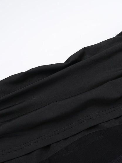 Long Sleeves Skinny Pleated See-Through Solid Color Split-Joint Off-The-Shoulder Evening Dresses Maxi Dresses