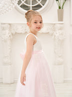 A-Linie Satin Tüll Knöchellanges Rosa Kleid (2003227111)