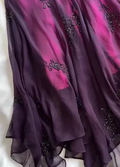 Vestido de fiesta vintage de sirena de gasa con cuentas moradas y cuello halter, vestido de noche largo Y7503